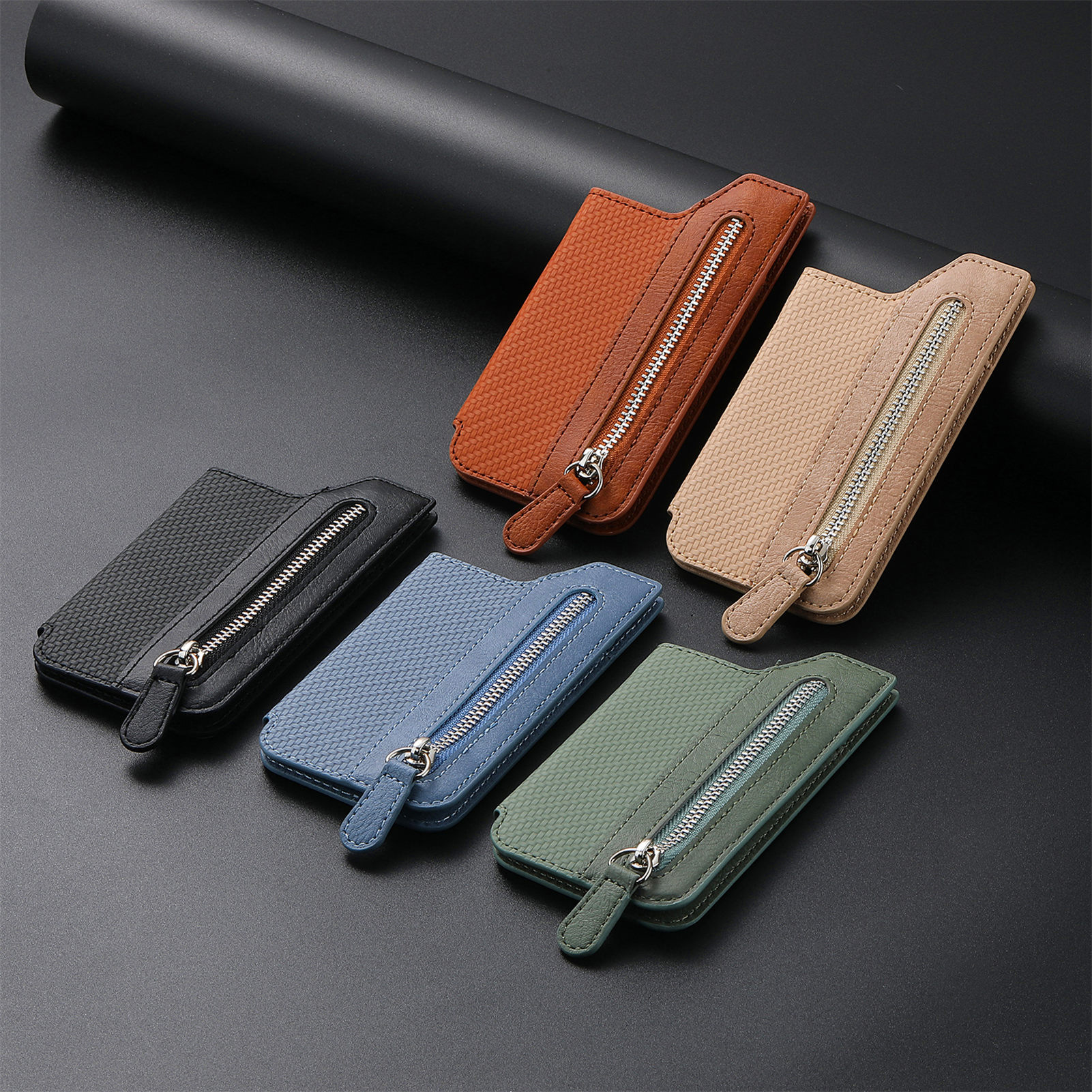 Supplier product image of a phone card pouch; mounting method unconfirmed