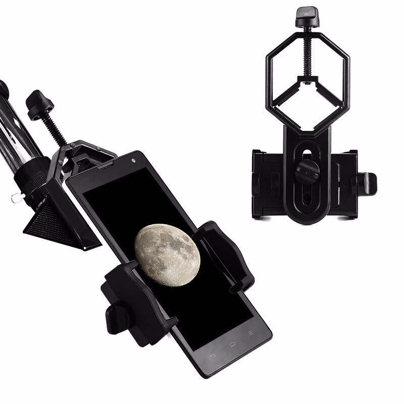 Supplier product image of a telescope phone adapter; phone and telescope not included